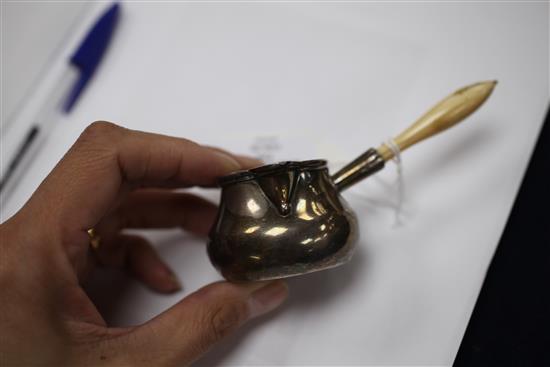 A Victorian miniature silver brandy pan, height 2in.